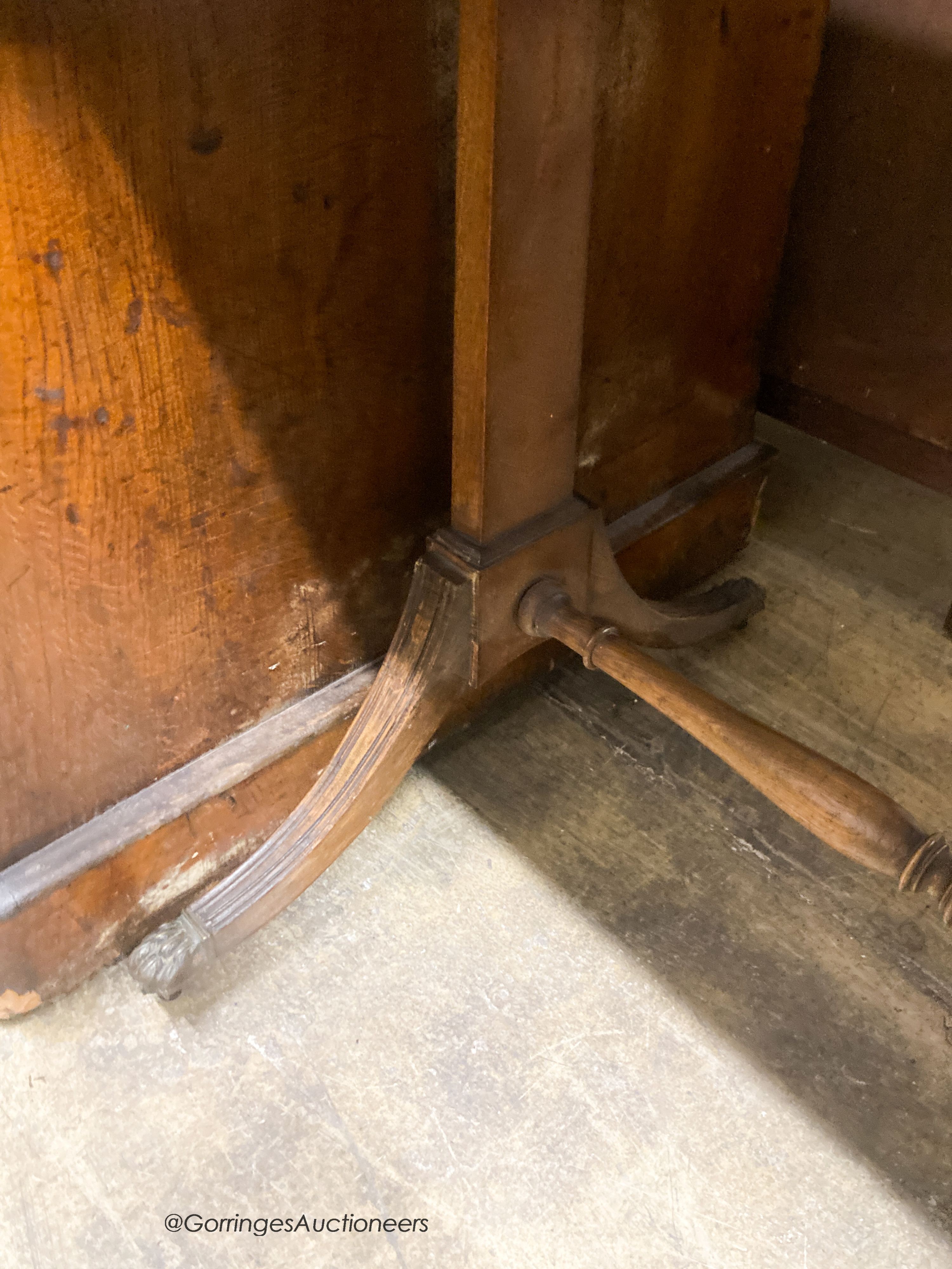 A 1920's reproduction mahogany sofa table, W.74cm H.47cm H.73cm